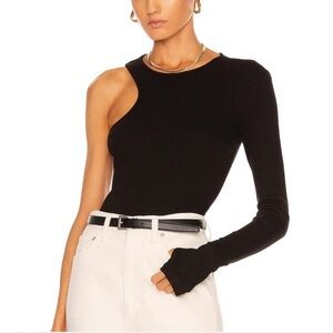 Agolde Bea Cutaway Bodysuit Black Medium